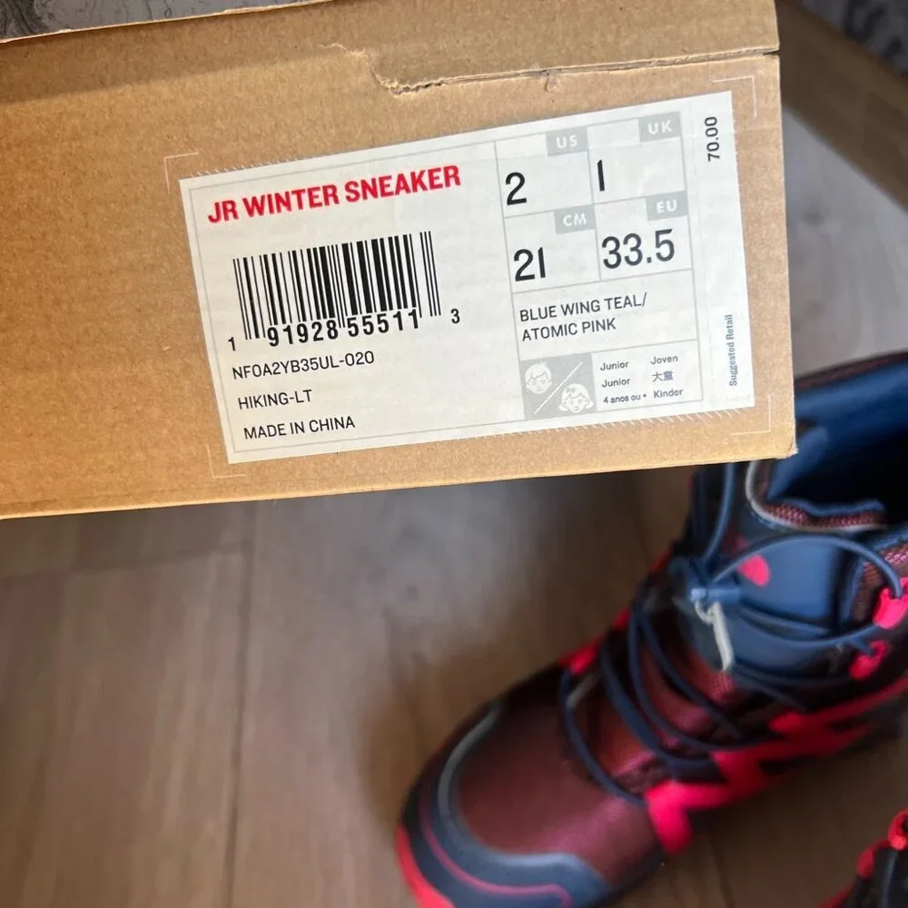 The North Face Junior Winter Sneaker Boots - Blue Wing Teal & Atomic Pink 2